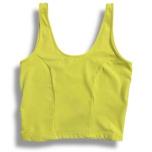 Buffbunny Bae Crop Tank Top Pina Yellow Women's M Athletic Stretch Crop Top